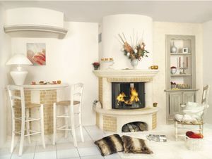 wood-burning fireplace
