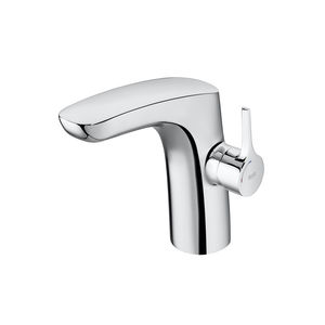 washbasin mixer tap / deck-mounted / chromed metal / bathroom