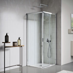 sliding shower screen / fixed / corner / glass