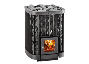 wood heating stove / metal / contemporary / for sauna