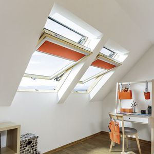 pivoting roof window / wooden / double-glazed / thermal break