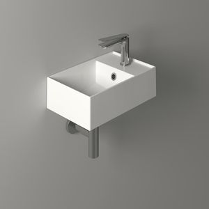 wall-mounted hand basin / countertop / rectangular / ceramic