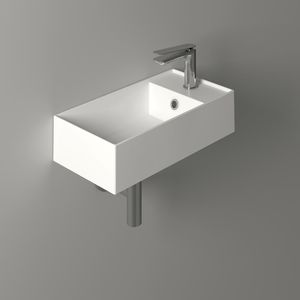 wall-mounted hand basin / countertop / rectangular / ceramic