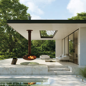 wood-burning fireplace