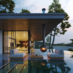 wood-burning fireplace