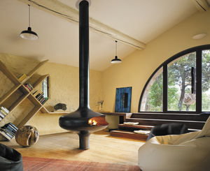 wood-burning fireplace