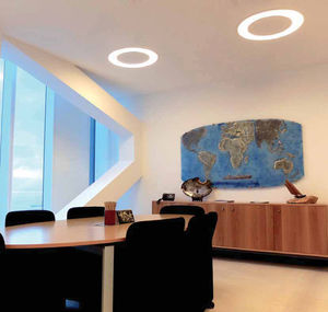 recessed ceiling light fixture / LED / round / metal