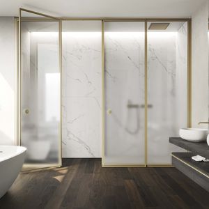 swing shower screen / for alcoves / glass / home