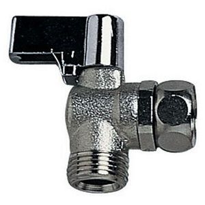 wall-mounted shut-off valve / chrome-plated brass / indoor / 1-hole