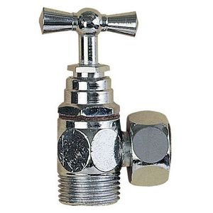wall-mounted shut-off valve / chrome-plated brass / indoor / 1-hole