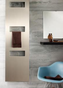 hot water towel radiator / metal / contemporary / vertical