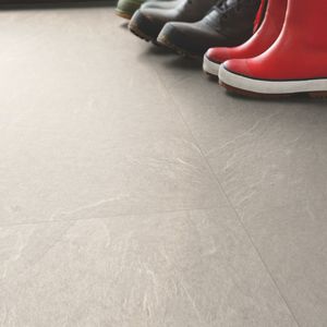 HDF laminate flooring / click-fit / stone look / commercial