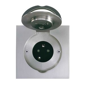 power socket / wall-mounted / brass / contemporary