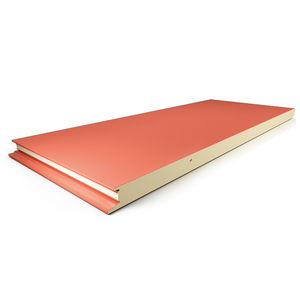 facade insulating sandwich panel / 2 aluminum faces / steel facing / polyurethane foam core