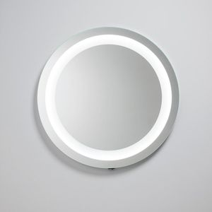 wall-mounted bathroom mirror / illuminated / contemporary / round