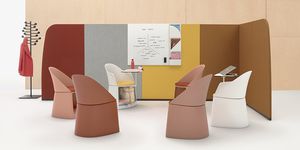 floor-mounted office divider / fabric / modular