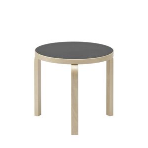 contemporary side table / birch / high-pressure laminate / linoleum