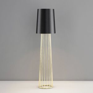 floor-standing lamp / contemporary / steel / brass