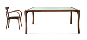 contemporary dining table / glass / oak / American walnut