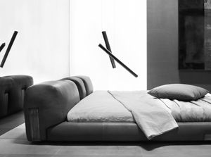 double bed / contemporary / upholstered / with upholstered headboard