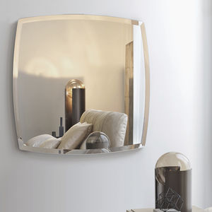wall-mounted mirror / LED-illuminated / contemporary / square
