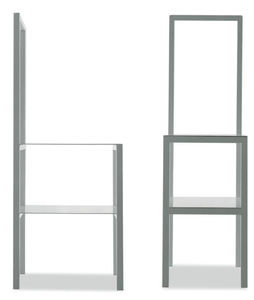 contemporary bar chair / steel / black / white
