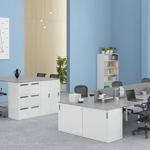 commercial desk and storage set