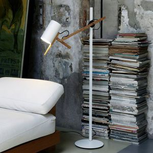floor-standing lamp / original design / aluminum / iron