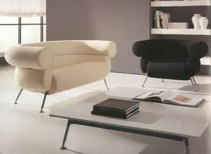 Brown sofa - AIR LOUNGE SYSTEM - Meritalia - leather / by Fabio Novembre /  2-person