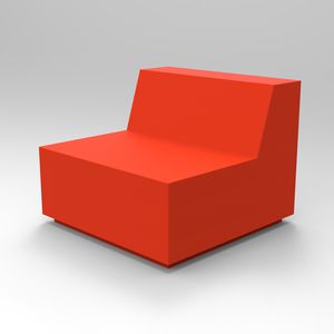 contemporary fireside chair / fabric / red / commercial