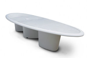 contemporary conference table / solid wood / plywood / crystal