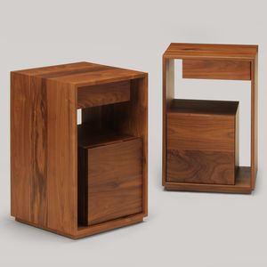 contemporary bedside table / oak / walnut / cherrywood