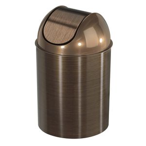 bathroom trash can / metal / plastic / contemporary