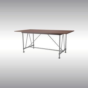 traditional table / beech / brass base / rectangular