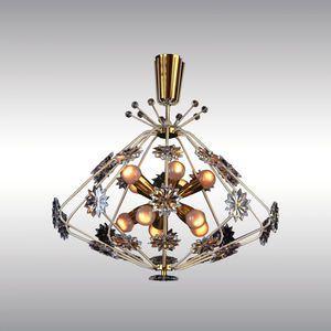 classic chandelier / crystal / brass / LED