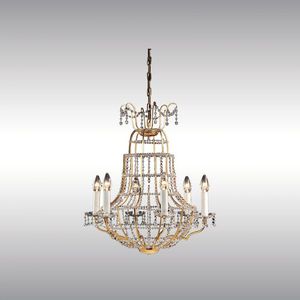 classic chandelier / crystal / brass