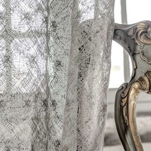 geometric pattern sheer curtain fabric
