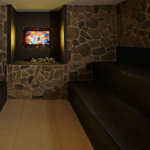 steam room with shower included