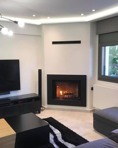 wood-burning fireplace