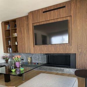 wood-burning fireplace