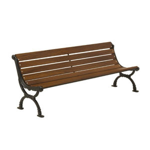 Traditional public bench - PN006 - irollo srl - pine / iroko / cast iron