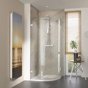 curved glass shower enclosure