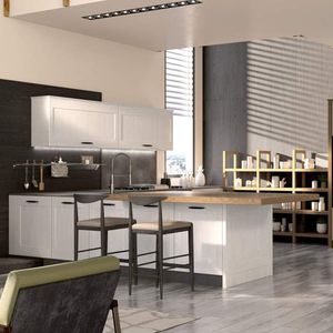 contemporary kitchen / wooden / L-shaped / lacquered