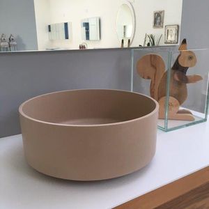 countertop washbasin / round / Solid Surface / contemporary