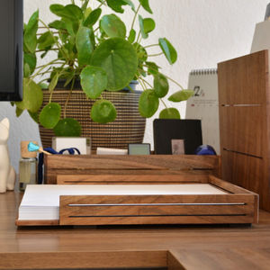 walnut desk organizer