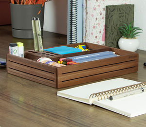 walnut desk organizer