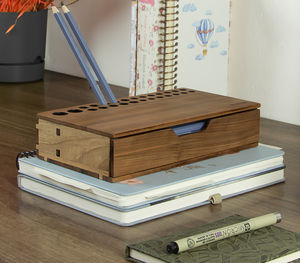 walnut desk organizer