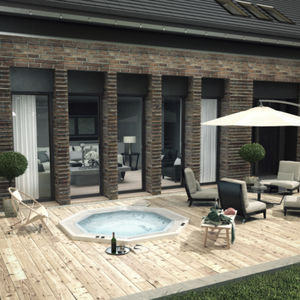 built-in hot tub