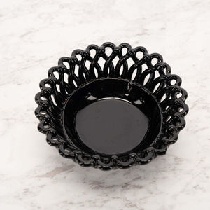 glazed ceramic bread basket