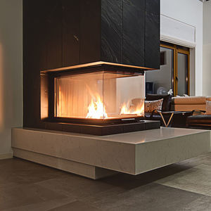 built-in fireplace